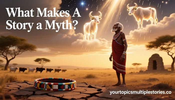 which excerpt from "the beginnings of the maasai” is the best example of a feature found in myths?